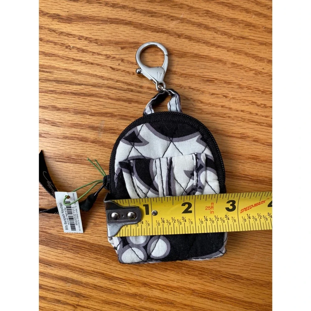 🆕 Vera Bradley Quilted Bitty Backpack Keychain in Night and Day Print